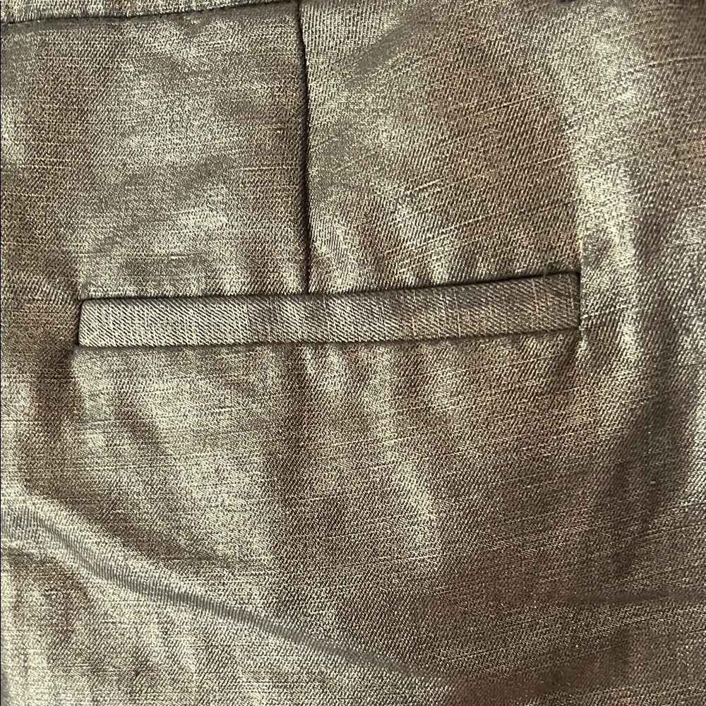 J. Crew Metallic Gold Woven Linen Blend Dress Pants Size 12 - Picture 5 of 7